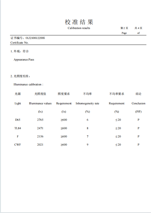 D60(5)標準光源箱校準證書 2